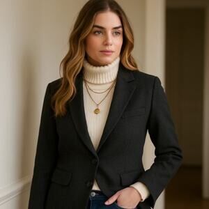 JOE Women's Wool Blend charcoal gray blazer size small office career winter